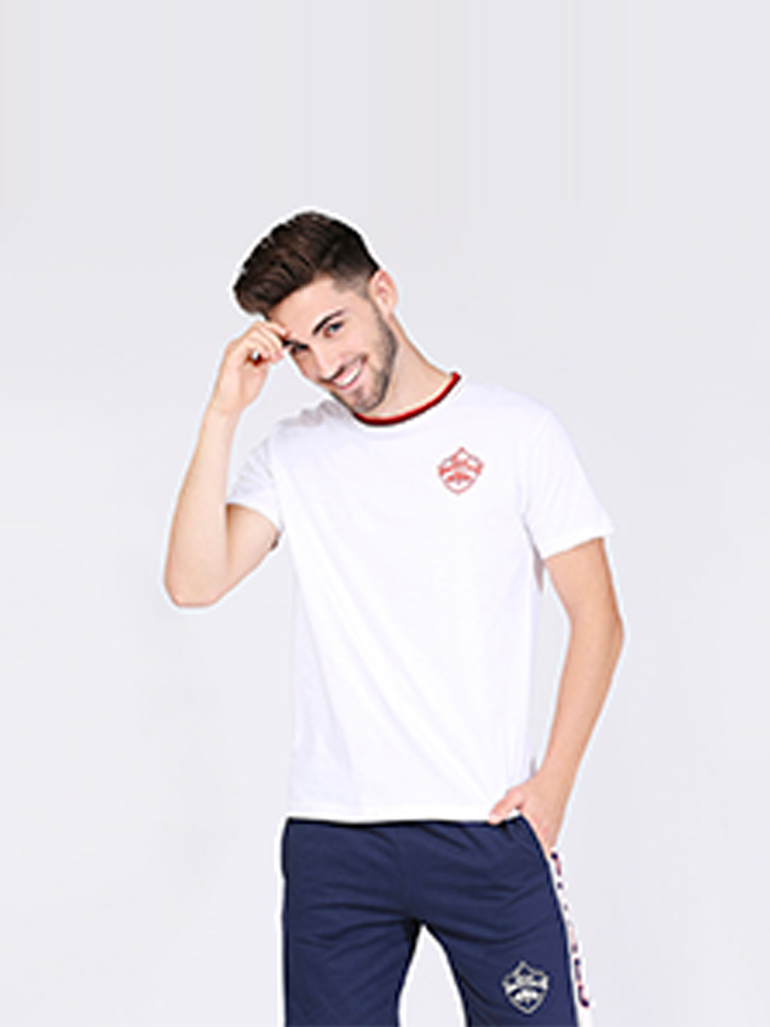 Delhi Capitals DC Men's Classic Regular Fit White Logo T-Shirt (1)