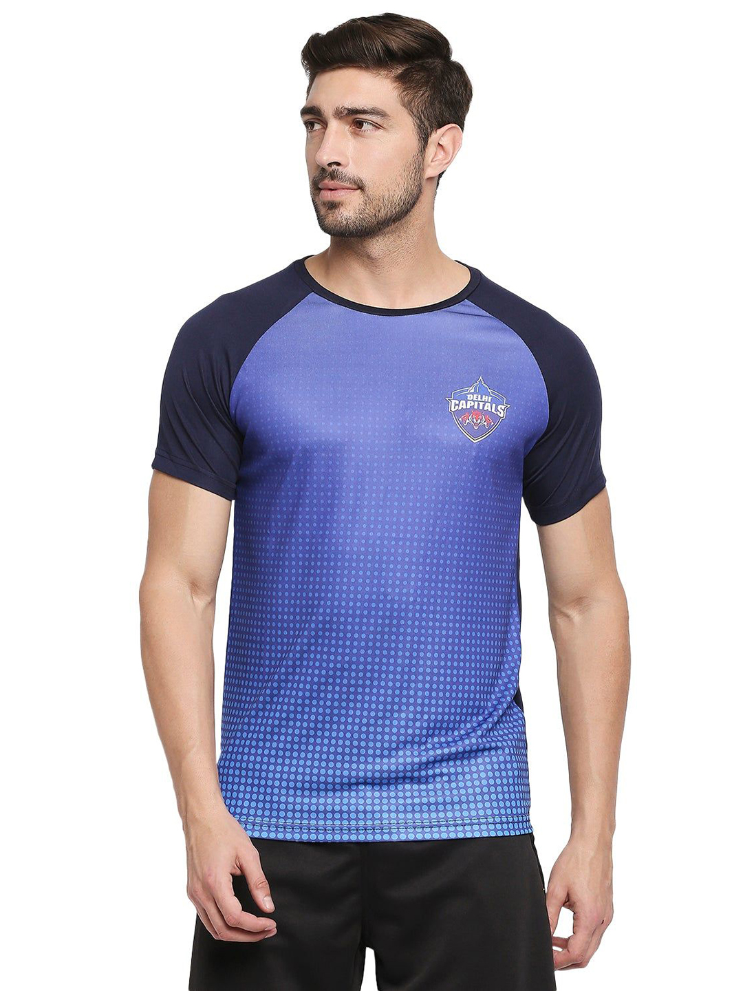 Delhi Capitals DC Men's Dri Fit Dark Blue Round Neck Regular Fit Jersey (1)