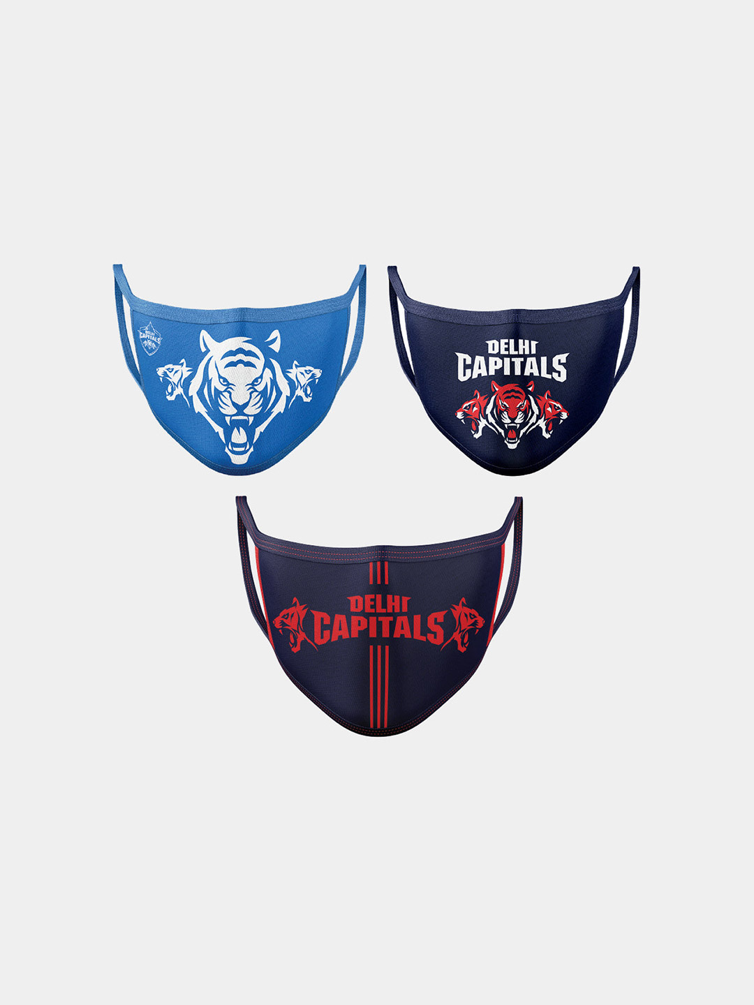 Delhi Capitals Delhi Capitals: BasicMasks (Set of 3) (1)