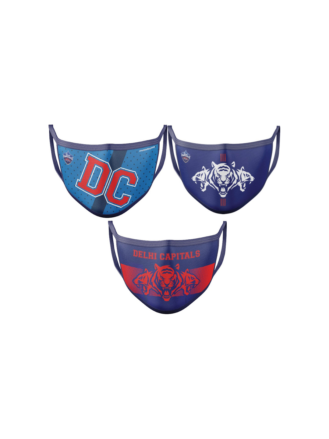 Delhi Capitals Delhi Capitals Premium Masks (Set of 3) (1)