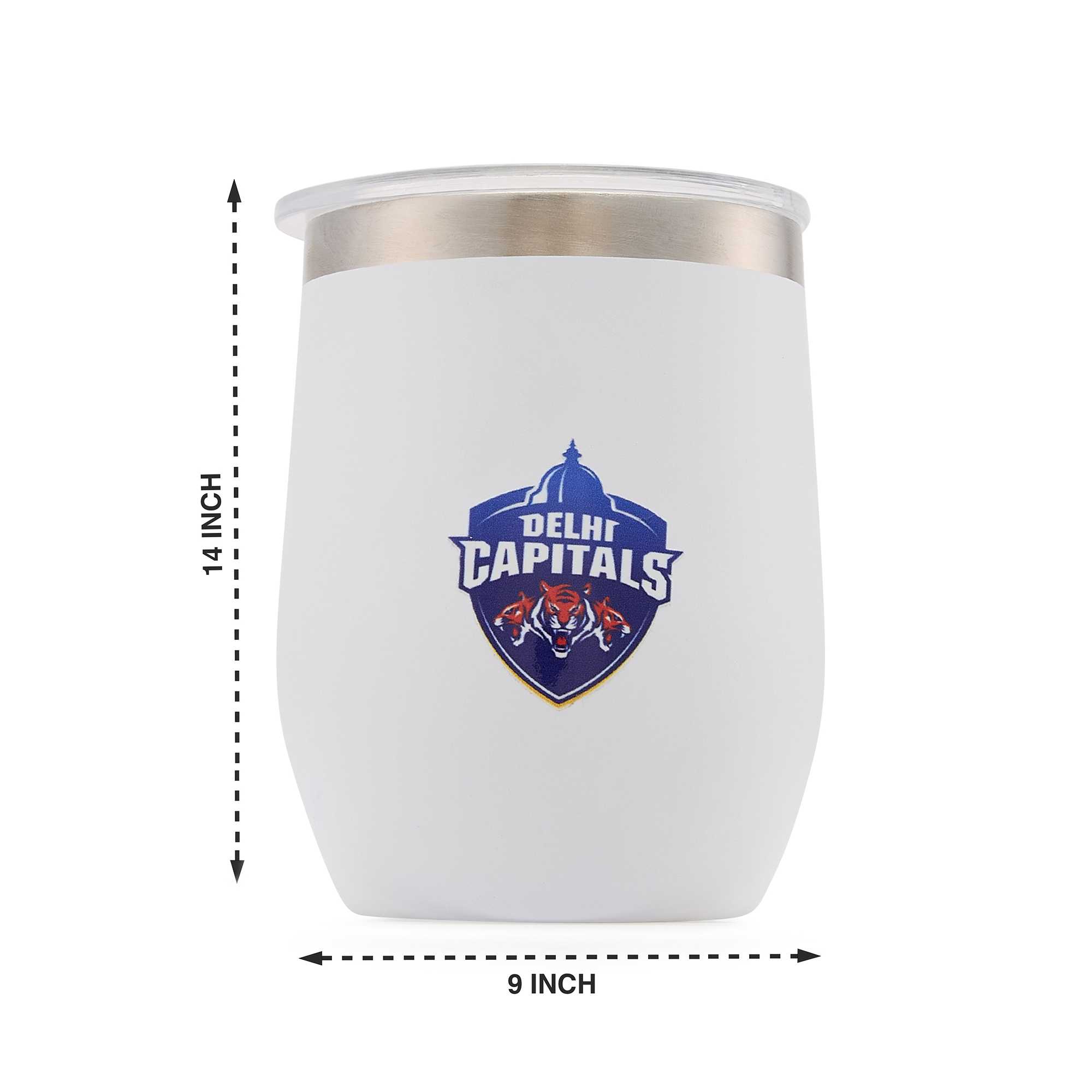 Delhi Capitals Double Walled, Vacuum Insulated, Hot and Cold Beverages, Stainless Steel Tumbler - 250 ml (White) (9)