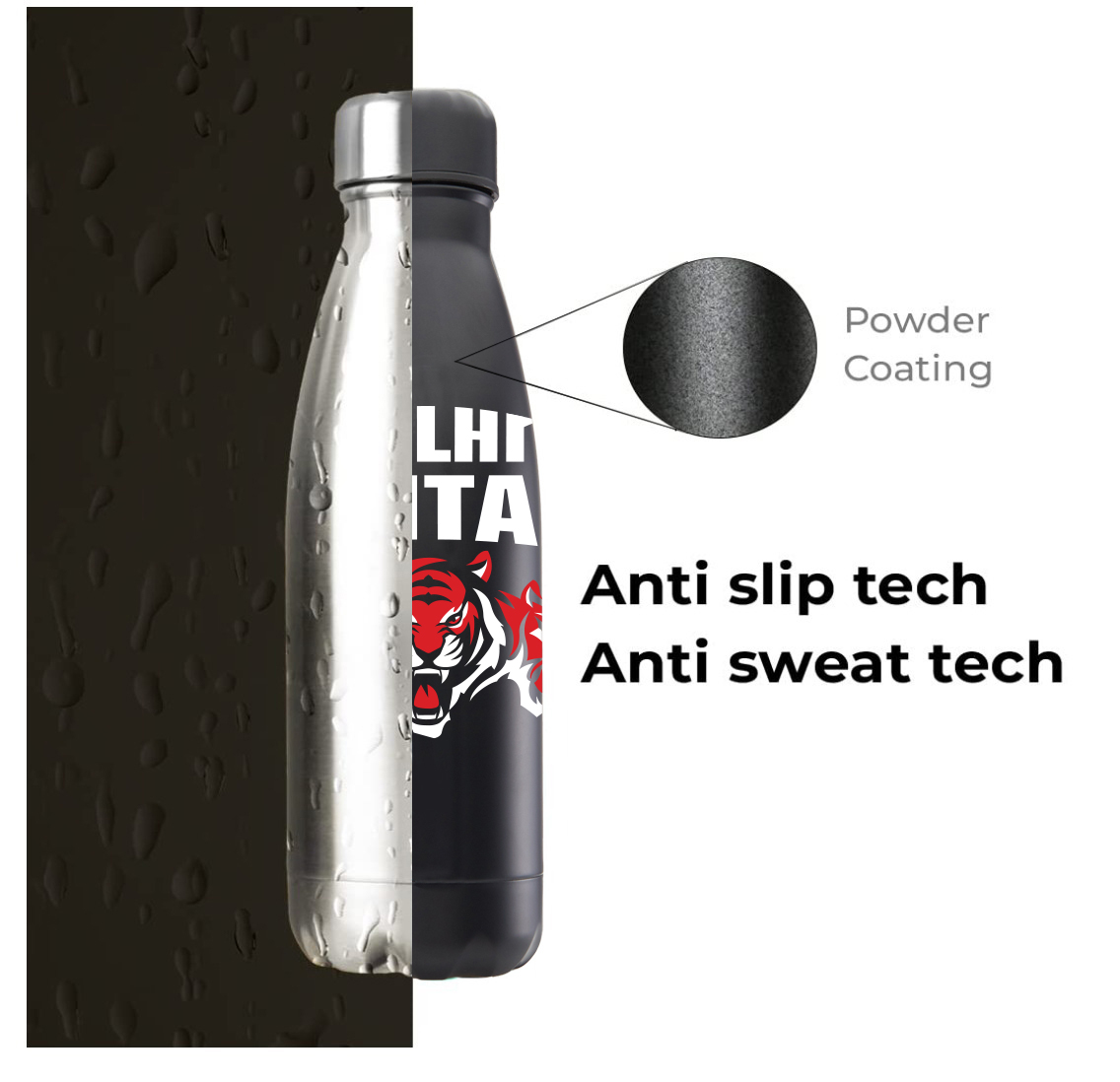 Delhi Capitals Double Walled, Vacuum Insulated, Thermosteel Hot and Cold, Rust Proof, Leak-Proof, Stainless Steel Matte  (4)