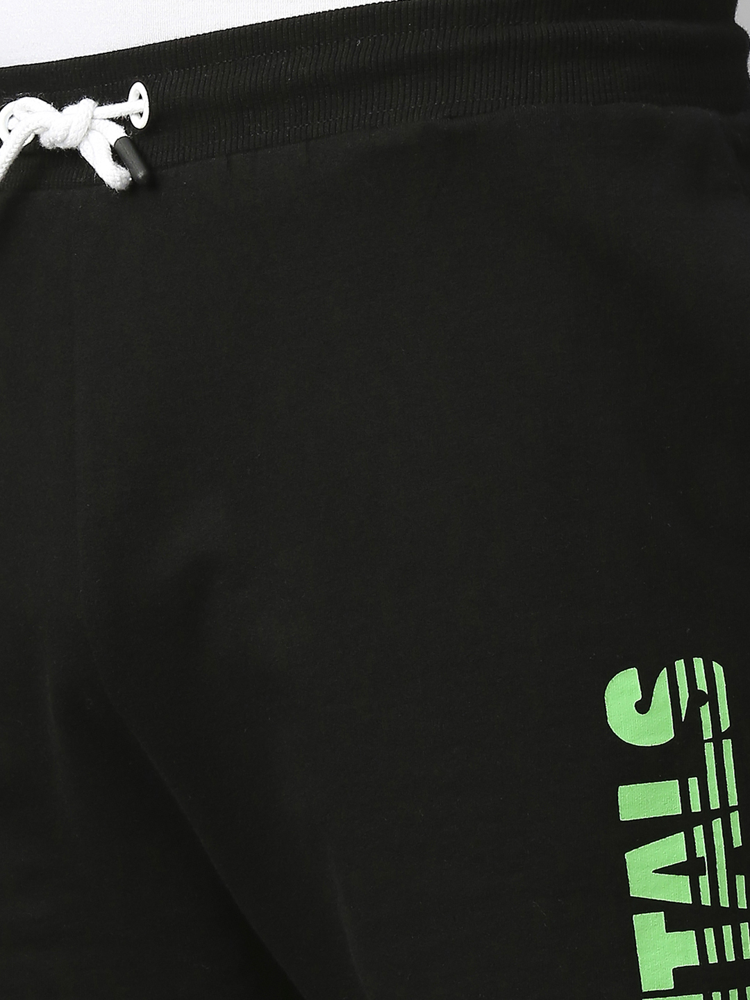 Delhi Capitals Men Black and Green Typography Print Mid-Rise Cotton Sports Shorts (5)