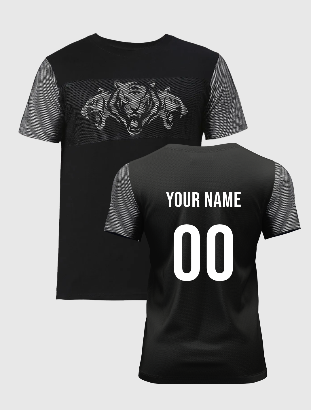 Men Black Printed Half Sleeves Round Neck Cotton T-Shirt: Customised With Your Name By FanCode