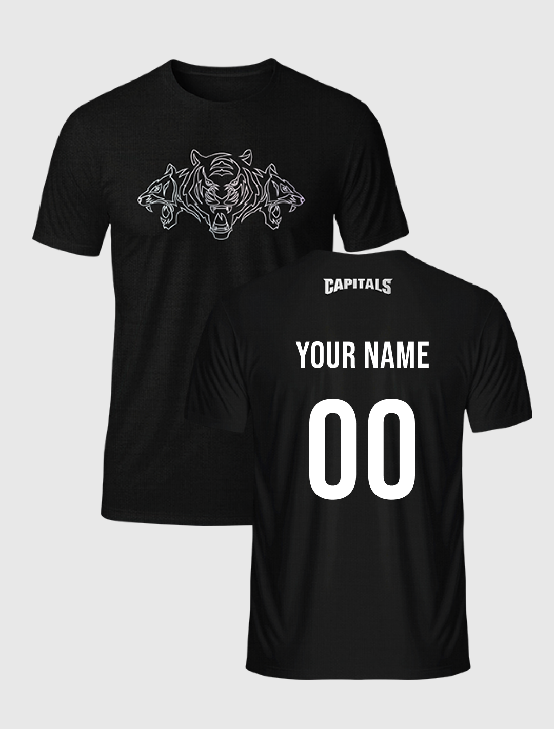 Men Black Printed Half Sleeves Round Neck Cotton T-Shirt: Customised With Your Name By FanCode