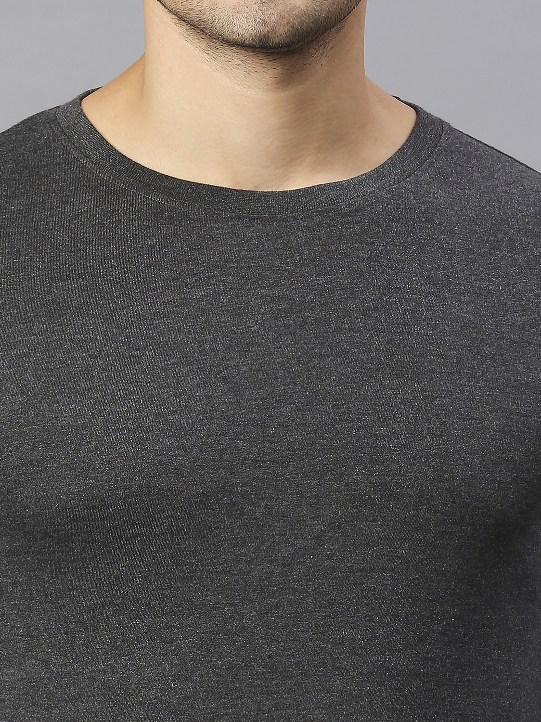 Delhi Capitals Men Charcoal Grey Solid Full Sleeves Round Neck Cotton T-Shirt (5)