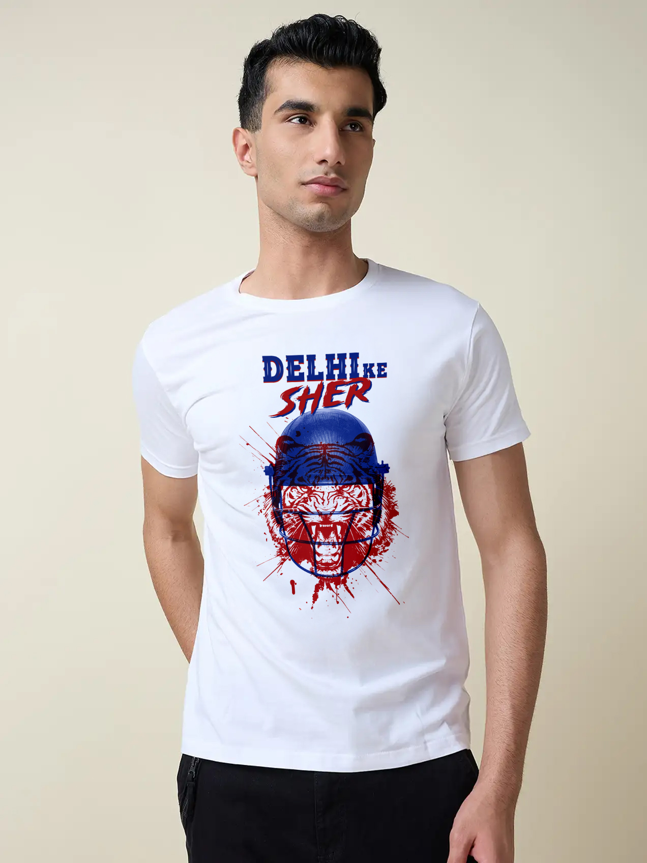 Men Delhi Ke Sher Graphic Printed Cotton T-Shirt