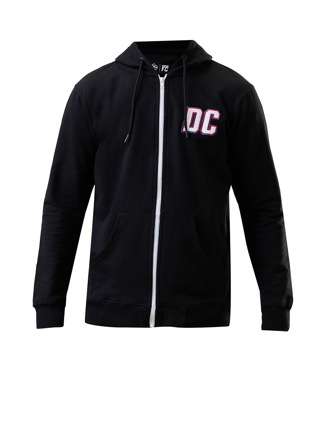 Delhi Capitals Men Grey Hooded Full Sleeves Front-Open Sweatshirt (7)