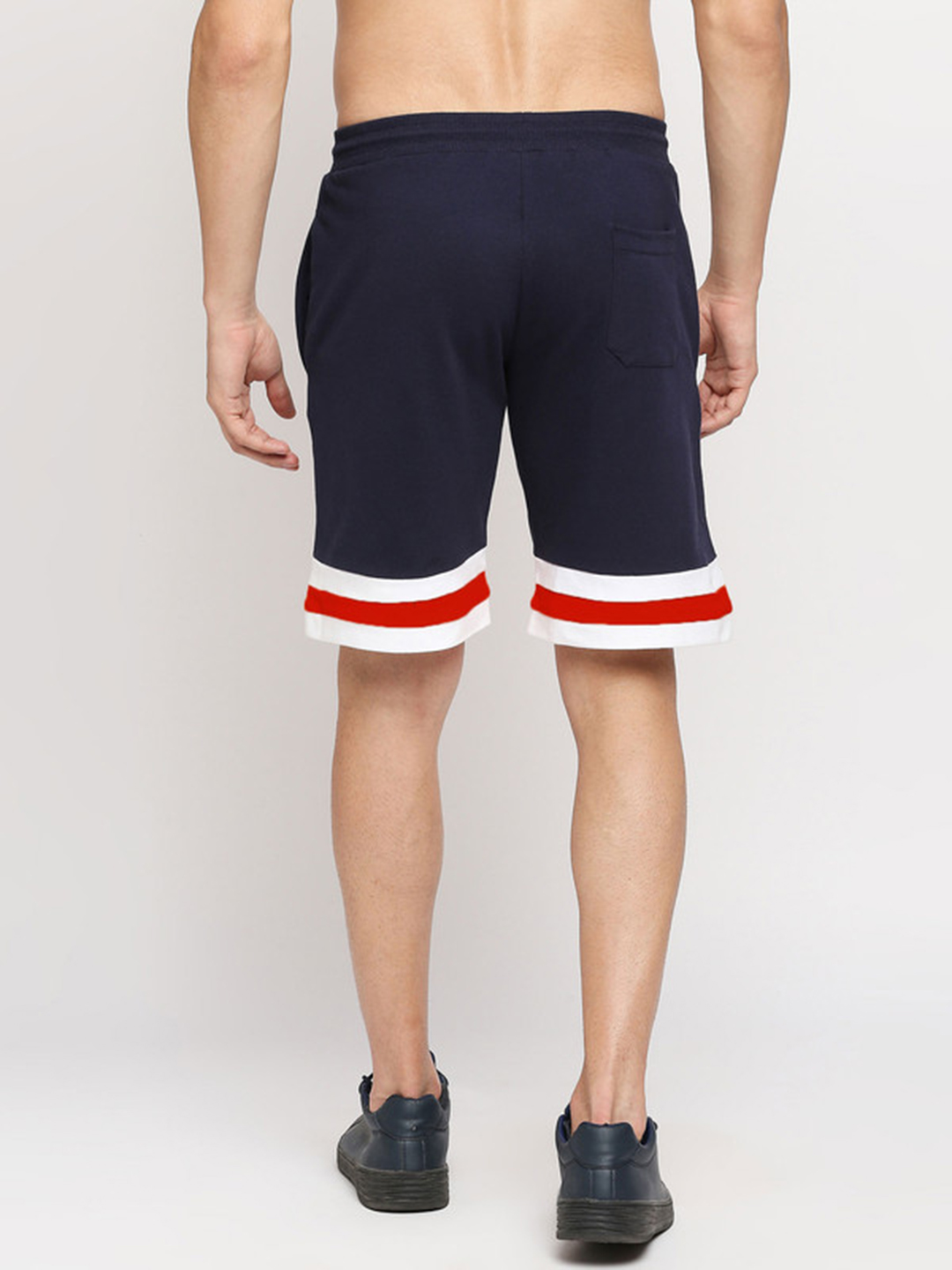 Delhi Capitals Men Navy and White Colourblocked Mid-Rise Cotton Sports Shorts (2)