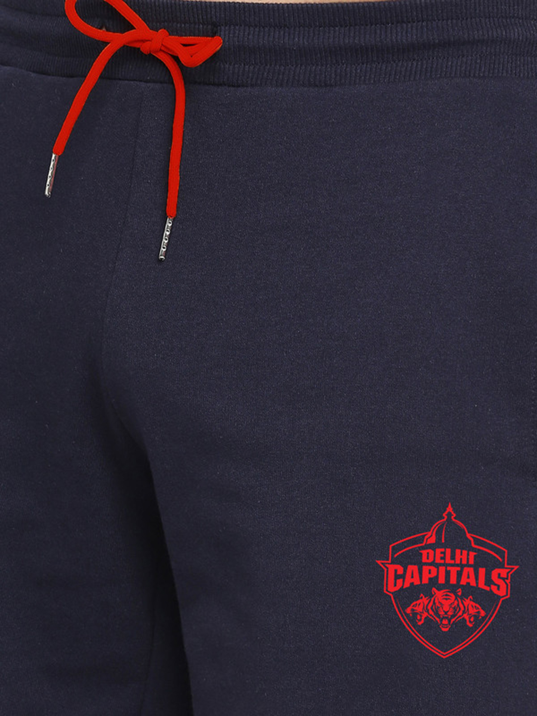 Delhi Capitals Men Navy and White Colourblocked Mid-Rise Cotton Sports Shorts (5)