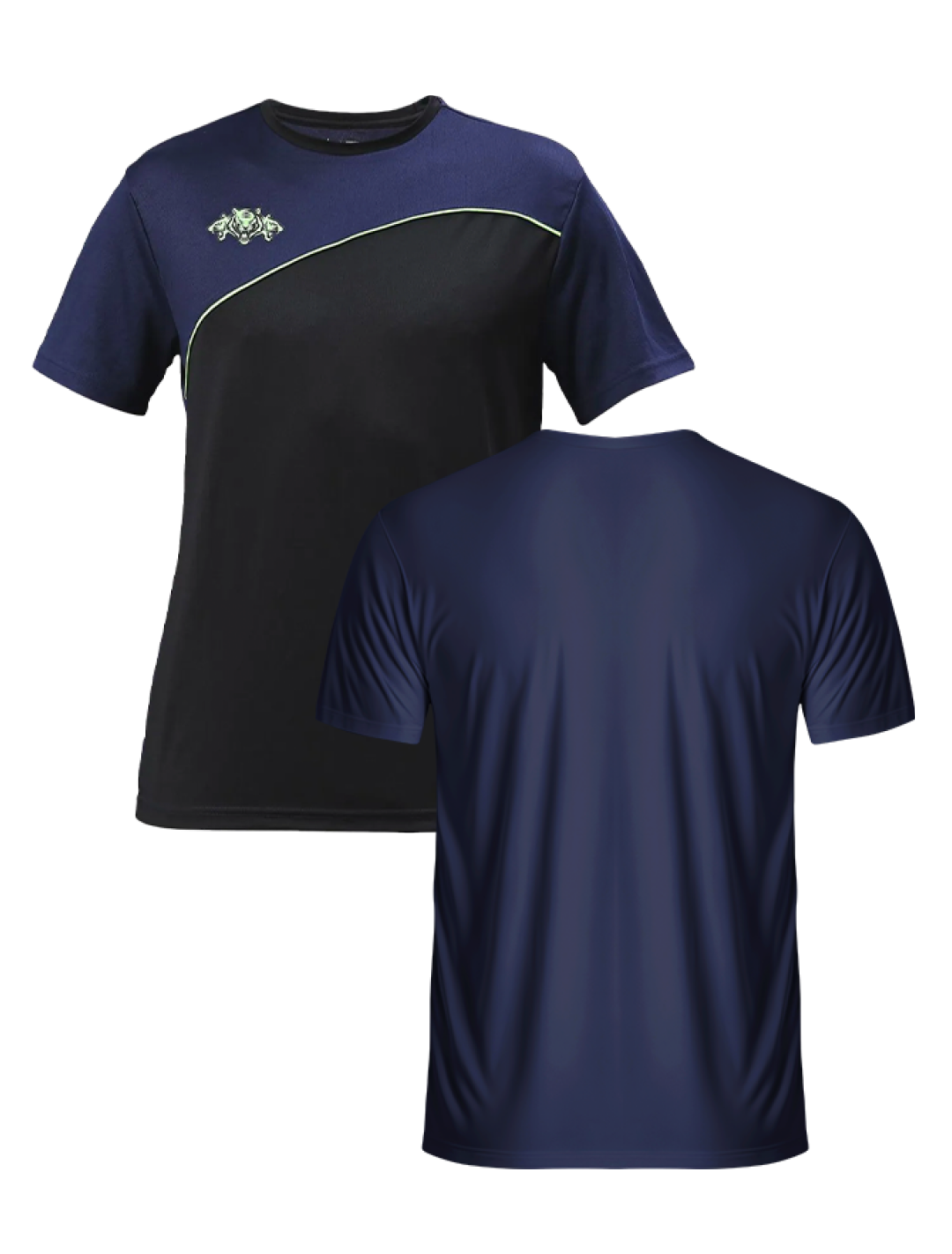 Delhi Capitals Men Navy Blue and Black Colourblocked Half Sleeves Round Neck T-Shirt: Customised With Your Name By FanCo (3)