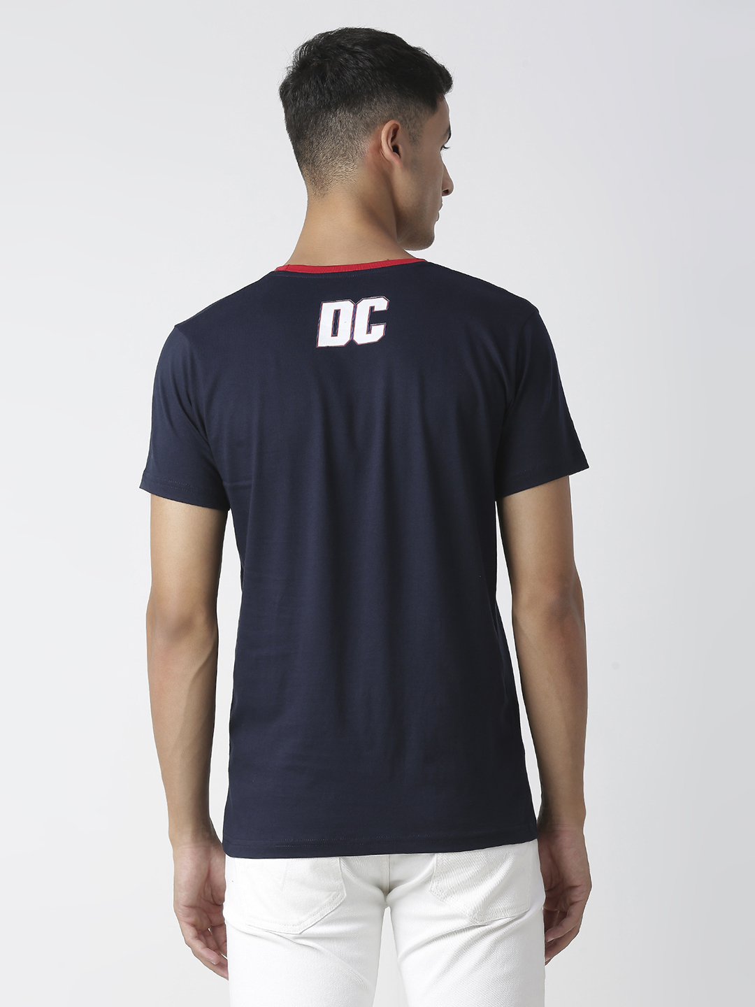 Delhi Capitals Men Navy Blue Graphic Printed Half Sleeves Round Neck Cotton T-Shirt (4)