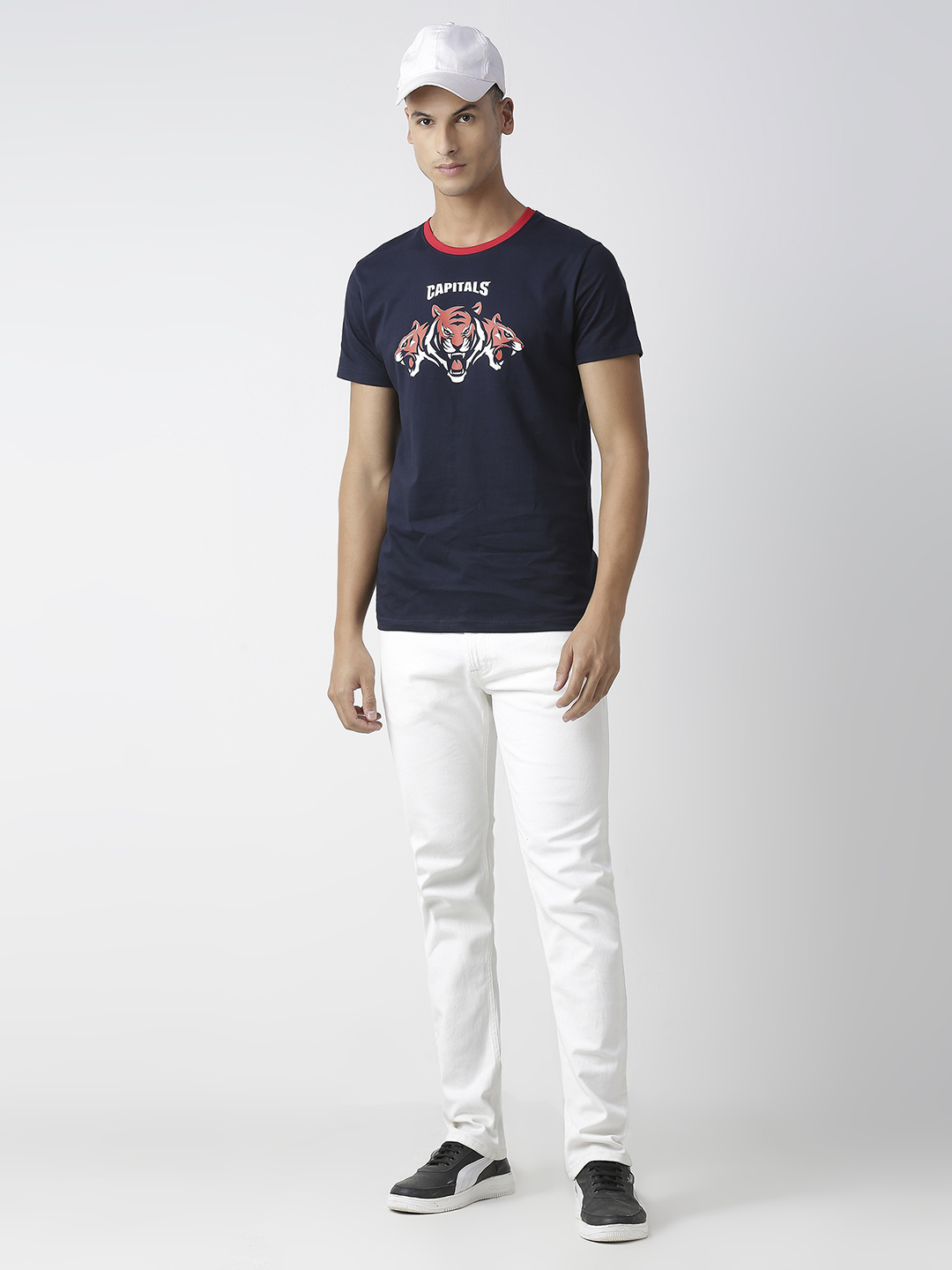 Delhi Capitals Men Navy Blue Graphic Printed Half Sleeves Round Neck Cotton T-Shirt (5)