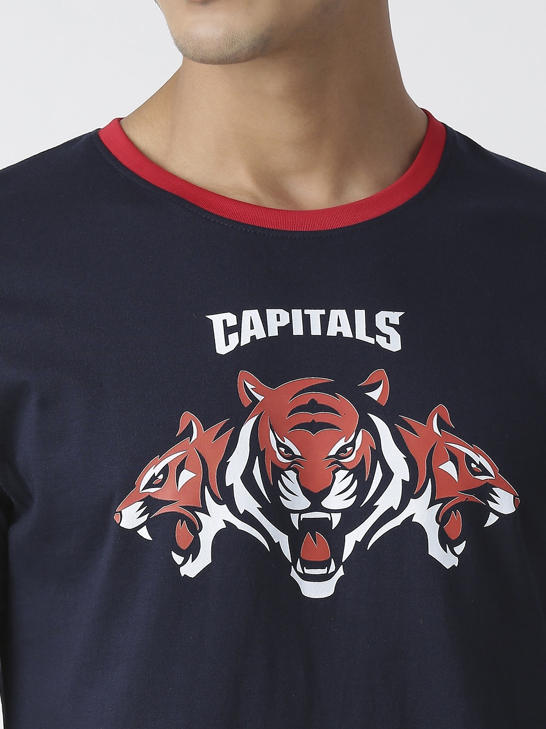 Delhi Capitals Men Navy Blue Graphic Printed Half Sleeves Round Neck Cotton T-Shirt (6)