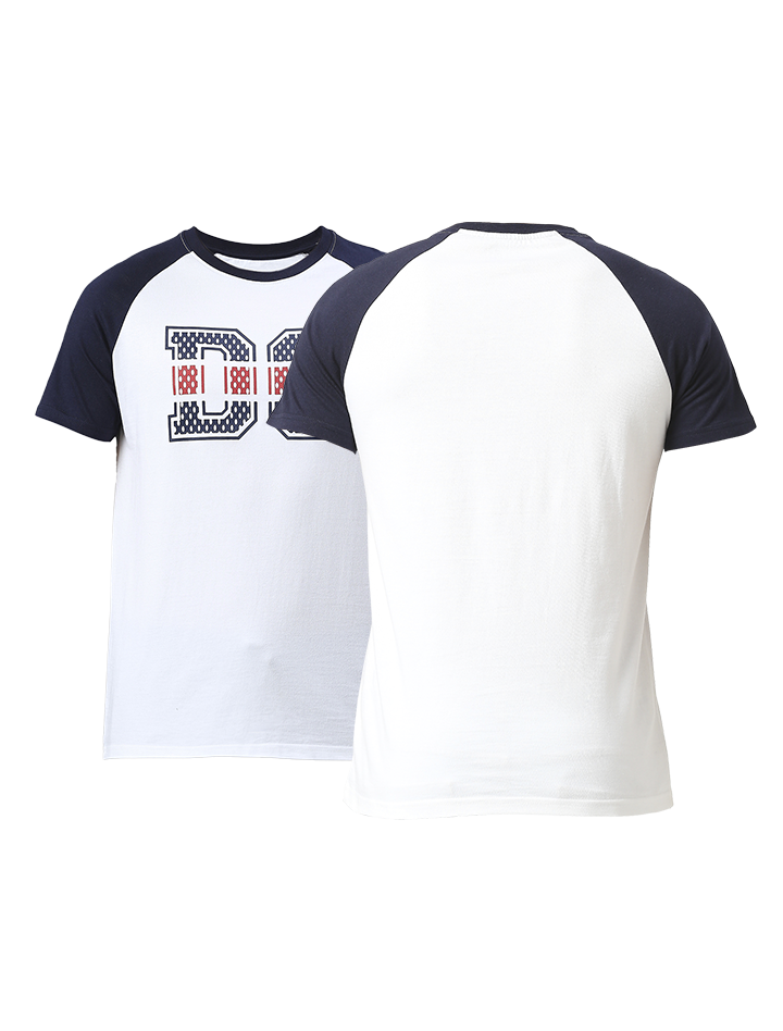 Delhi Capitals Men White and Navy Blue Colourblocked Half Sleeves Round Neck Cotton T-Shirt (8)