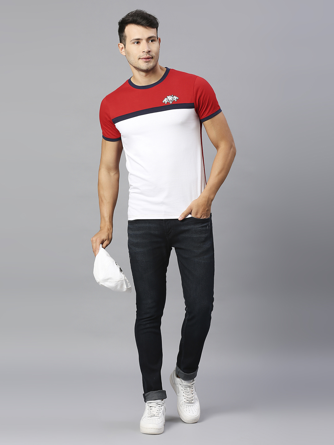 Delhi Capitals Men White and Red Colourblocked Half Sleeves Round Neck Cotton T-Shirt (4)