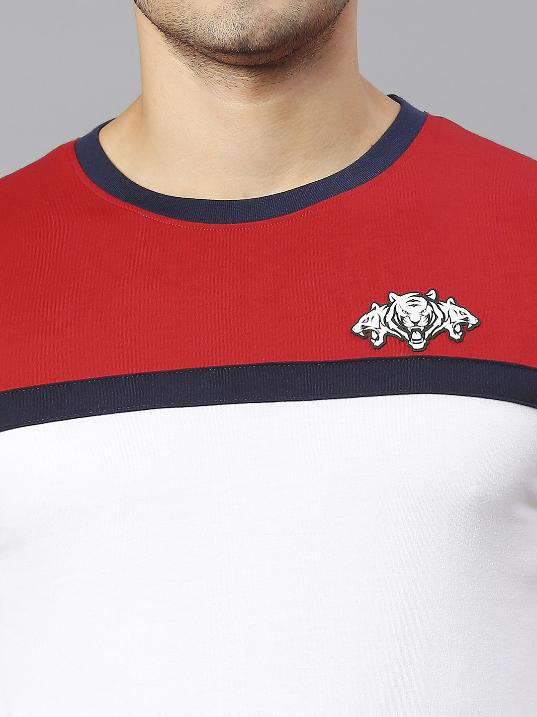 Delhi Capitals Men White and Red Colourblocked Half Sleeves Round Neck Cotton T-Shirt (5)