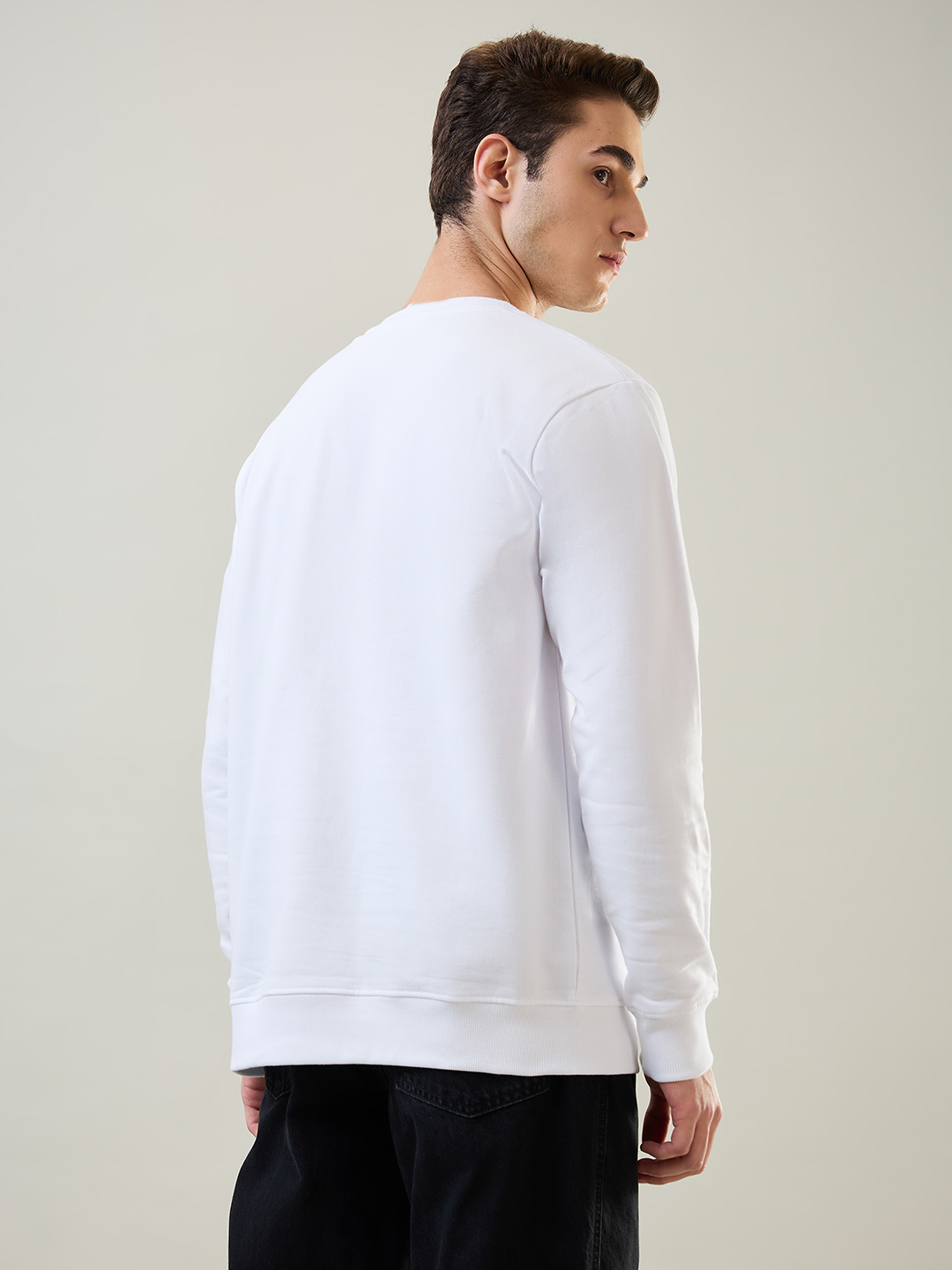 Delhi Capitals Men White Logo Printed Full Sleeves Cotton Sweatshirt (4)