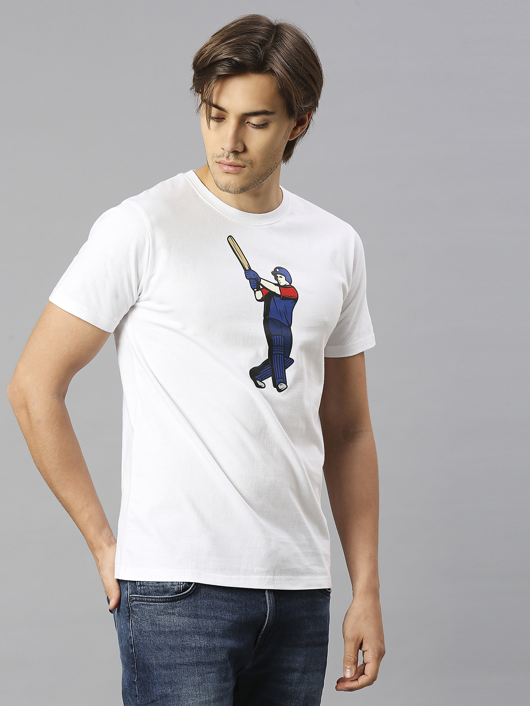 Delhi Capitals Men White Printed Half Sleeves Round Neck Cotton T-Shirts (3)