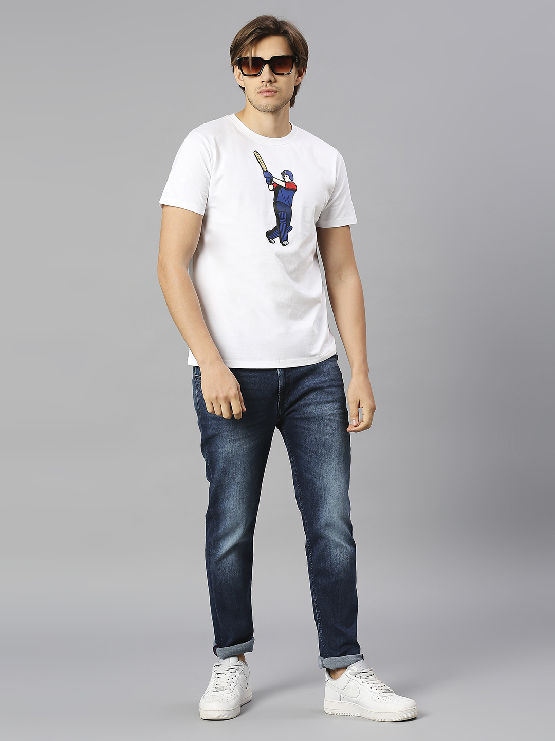 Delhi Capitals Men White Printed Half Sleeves Round Neck Cotton T-Shirts (4)