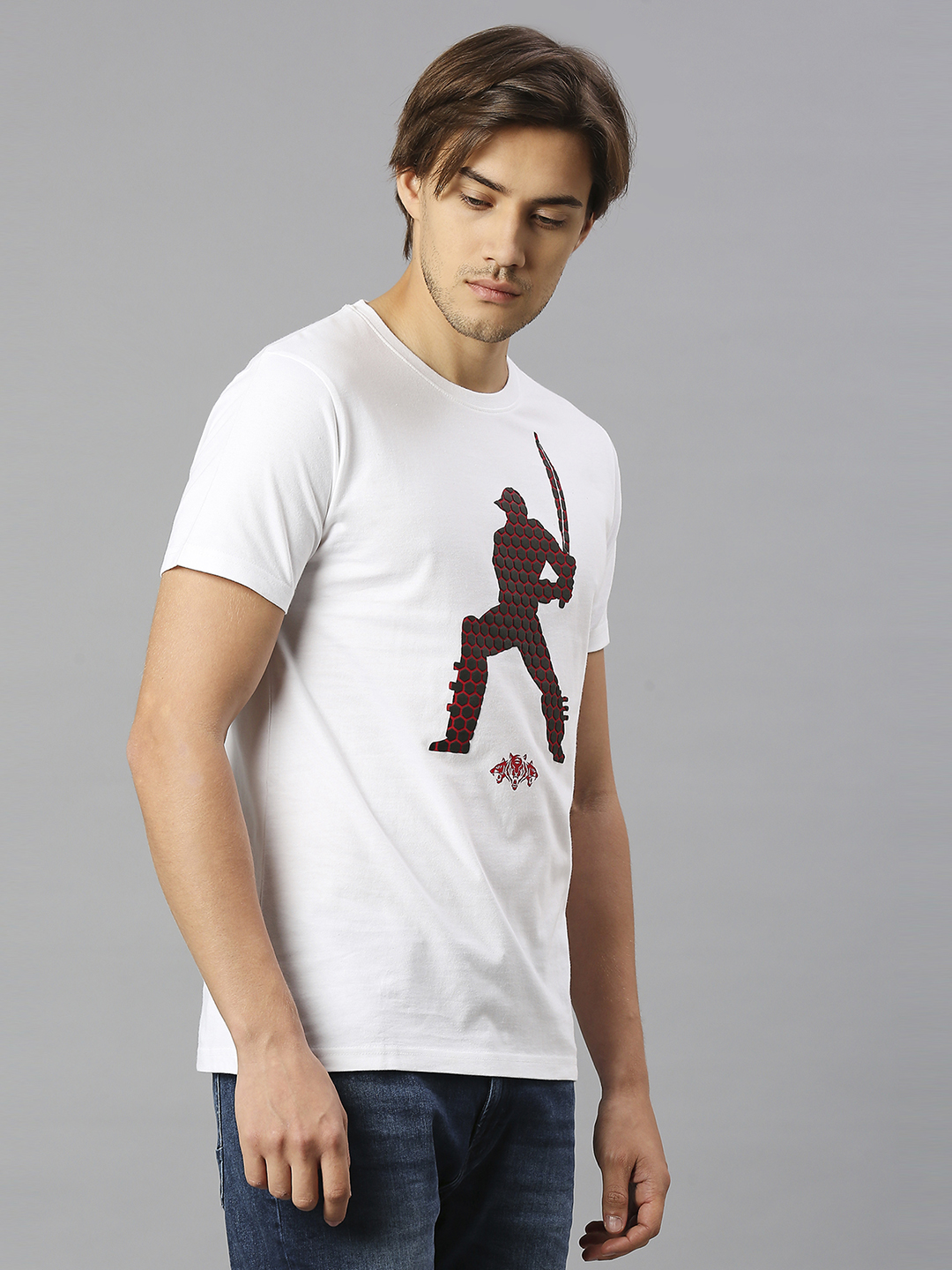 Delhi Capitals Men White Printed Half Sleeves Round Neck Cotton T-Shirts (3)