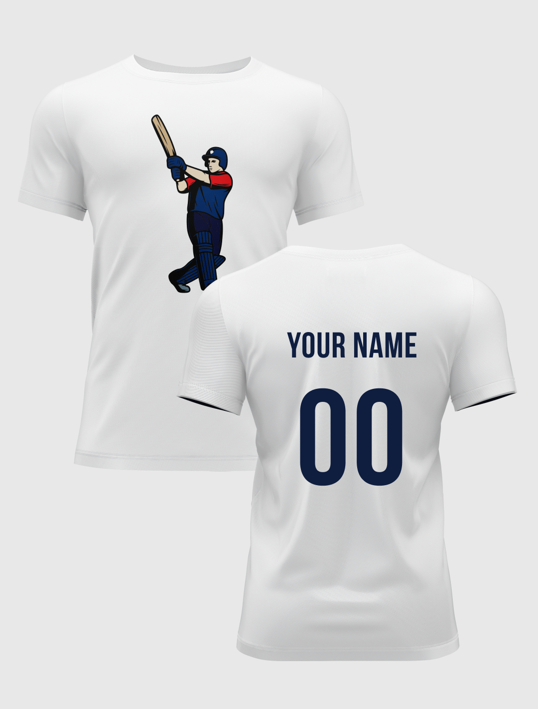 Men White Printed Half Sleeves Round Neck Cotton T-Shirts: Customised With Your Name By FanCode