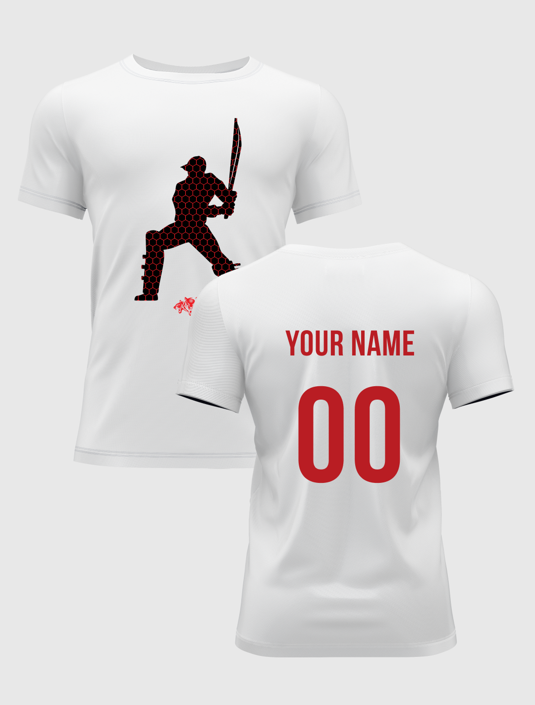 Men White Printed Half Sleeves Round Neck Cotton T-Shirts: Customised With Your Name By FanCode