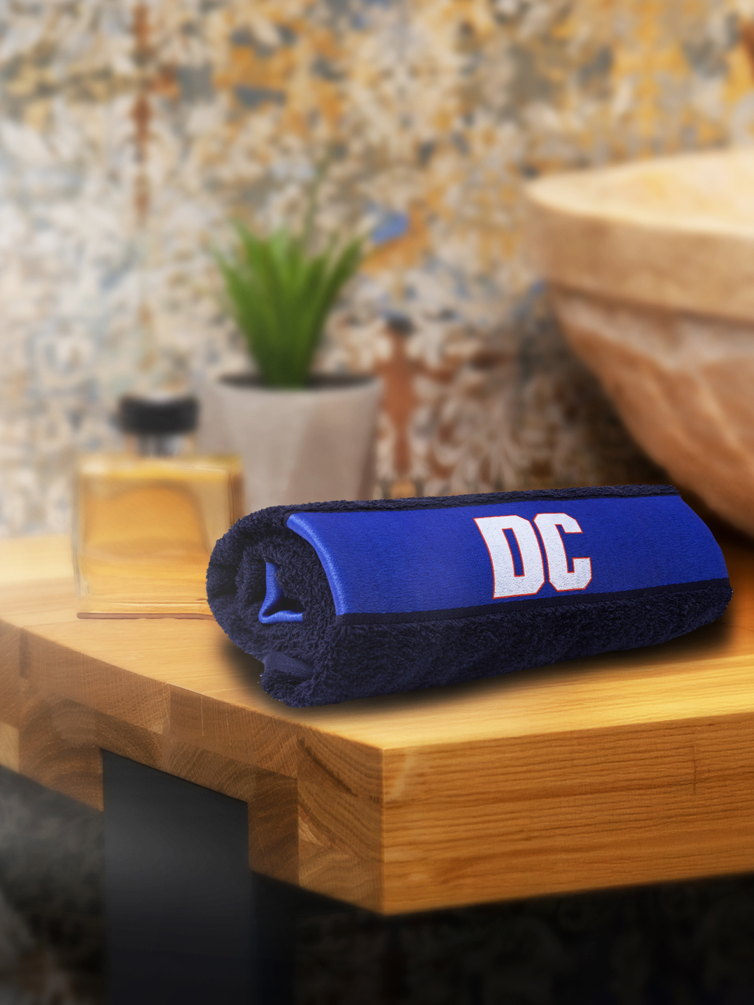Delhi Capitals Premium 100% Cotton Terry Towels, Extra Soft Feel, Super Absorbent, Full Size - 70 cm X 140 cm, 460 GSM - (2)