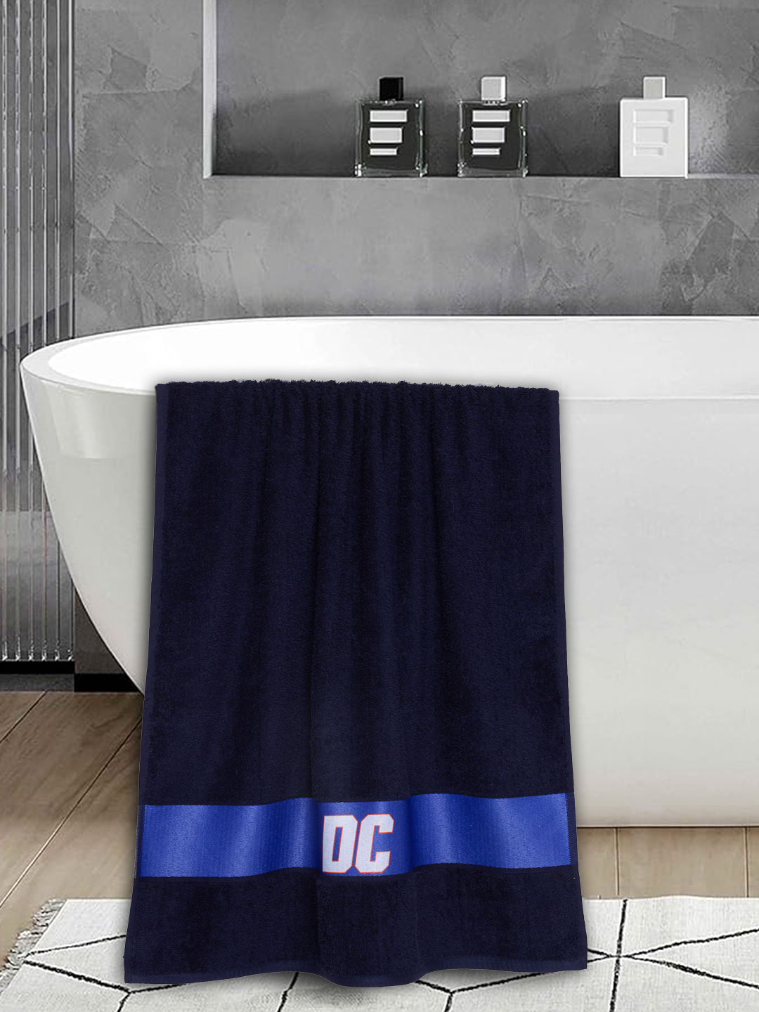 Delhi Capitals Premium 100% Cotton Terry Towels, Extra Soft Feel, Super Absorbent, Full Size - 70 cm X 140 cm, 460 GSM - (4)