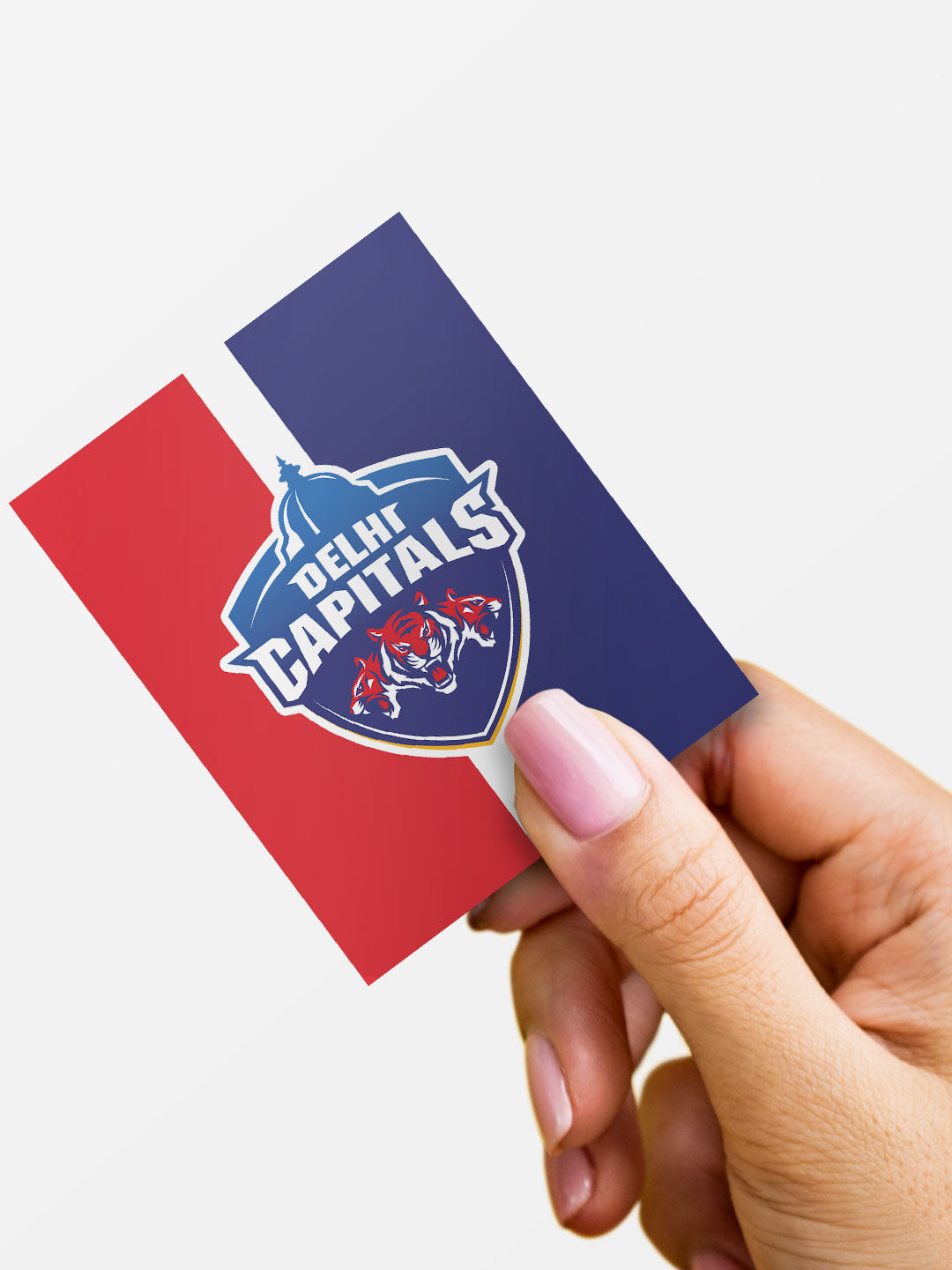 Delhi Capitals Red and Blue DC Striped Logo Printed Fridge Magnet - Pack of 1 (2)