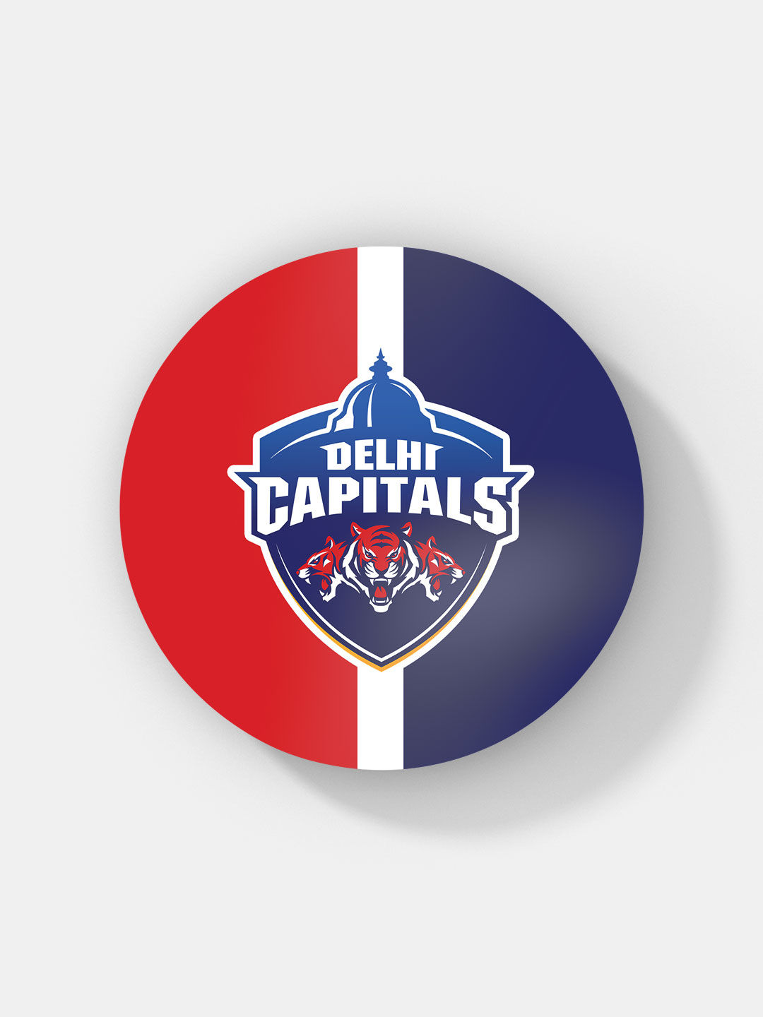 Delhi Capitals Red and Blue DC Stripes Circular Rubber Coasters - Set of 4 (1)