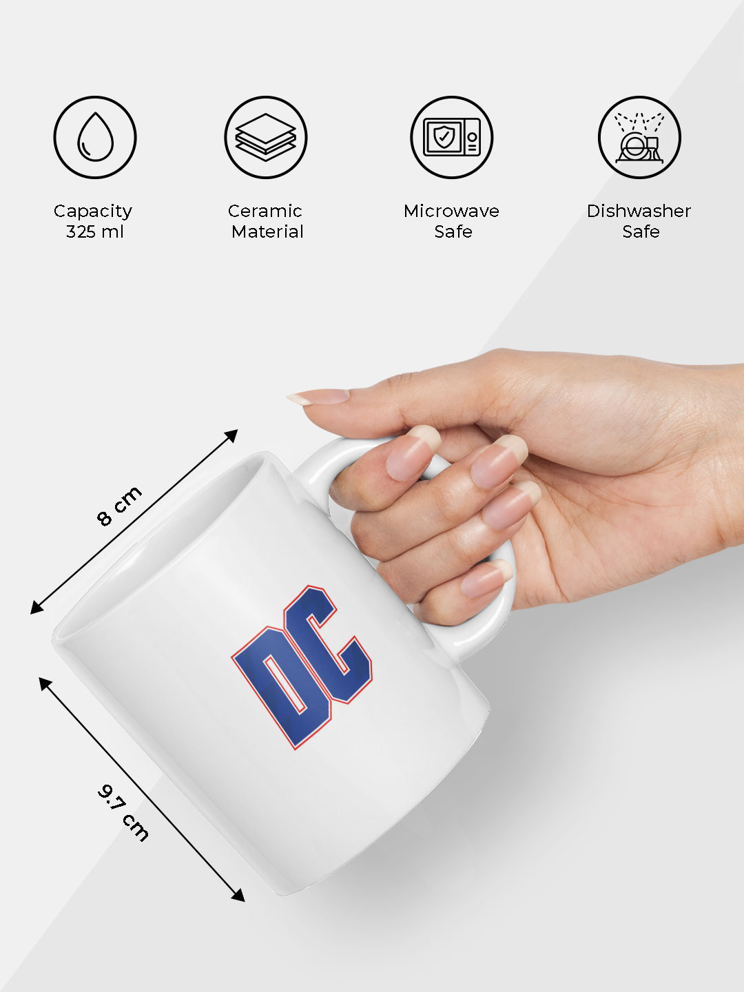 Delhi Capitals #RoarMacha Ceramic Coffee Mug 325 ml - (Pack of 1) (4)