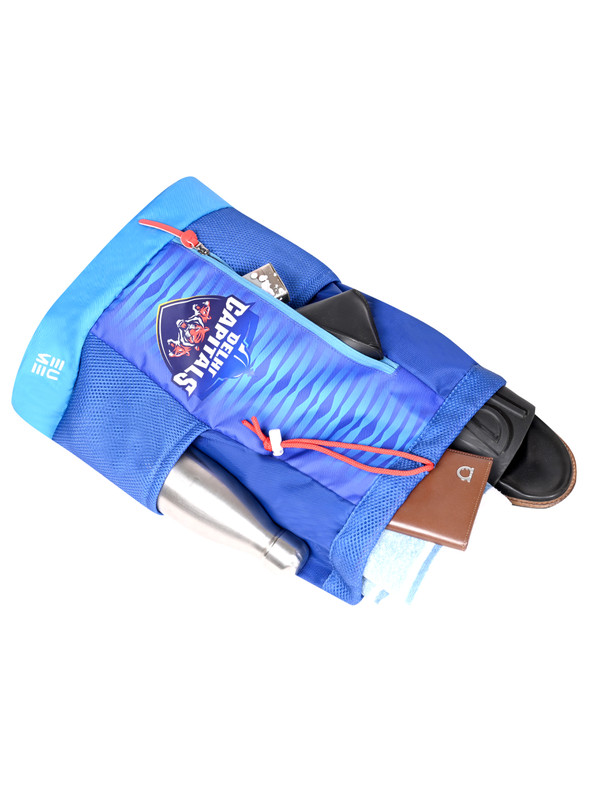 Delhi Capitals Unisex Blue Solid Drawstring Backpack (5)