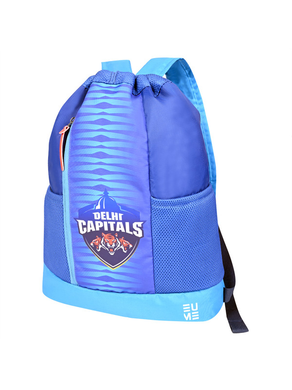 Delhi Capitals Unisex Blue Solid Drawstring Backpack (1)
