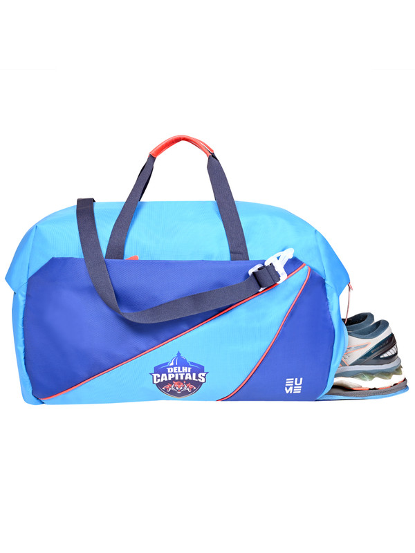Delhi Capitals Unisex Blue Solid Duffle Bag with Shoe Compartment (1)