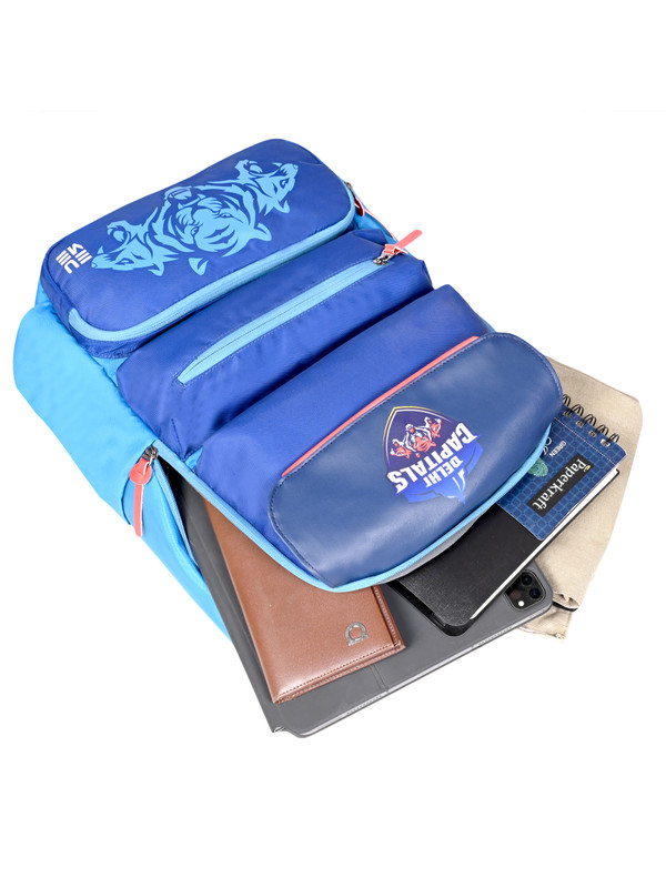 Delhi Capitals Unisex Blue Solid Multipurpose Laptop Backpack (4)
