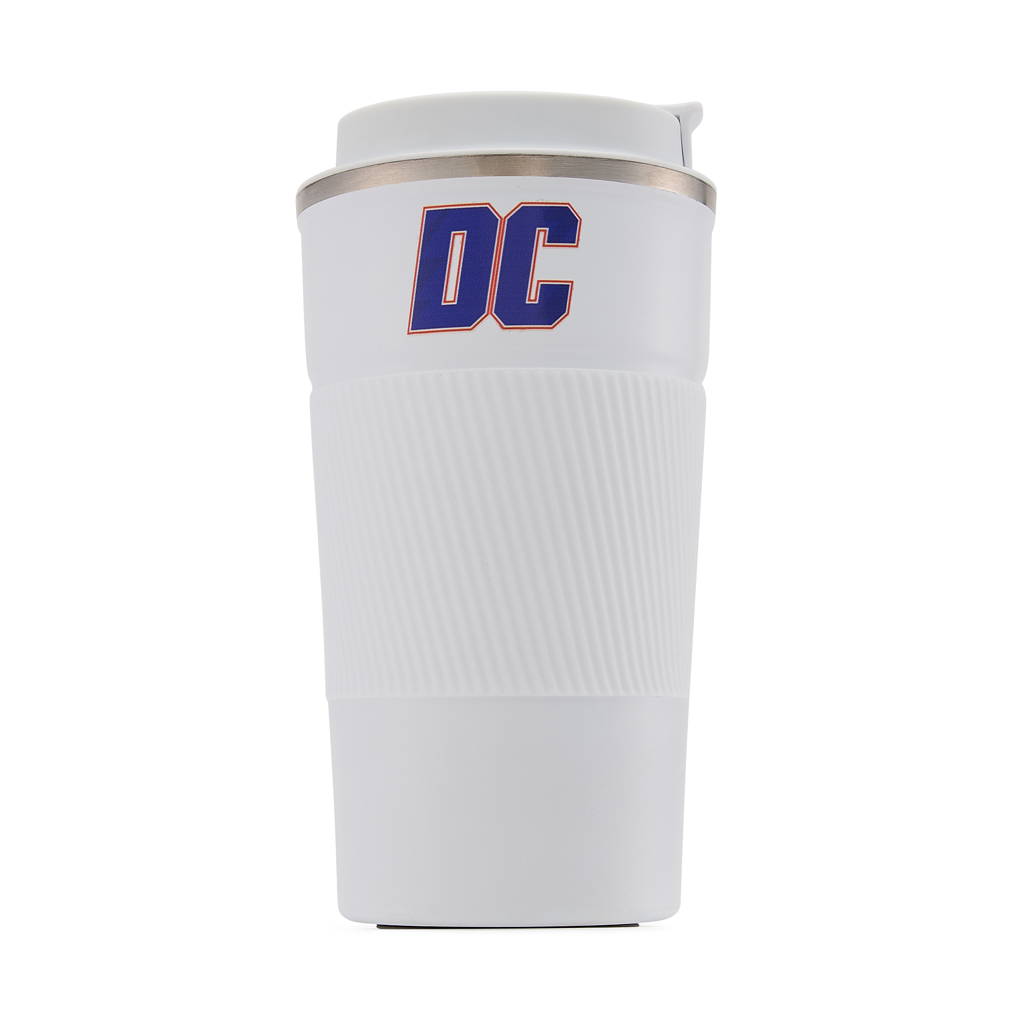 Vacuum Insulated Double-Walled with Spill Proof Flip Top Stainless Steel Coffee Tumbler - 400 ML (White)