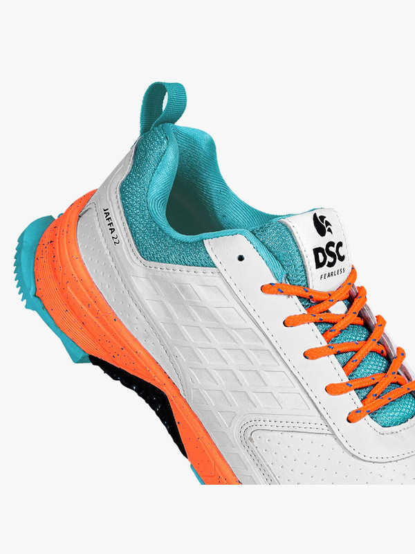 DSC Men White and Orange Jaffa 22 Cricket Shoes (4)