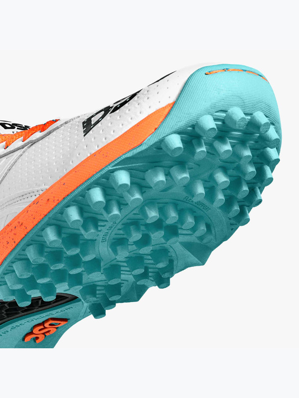 DSC Men White and Orange Jaffa 22 Cricket Shoes (5)