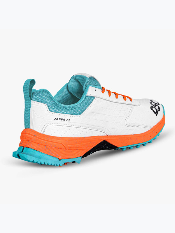 DSC Men White and Orange Jaffa 22 Cricket Shoes (6)