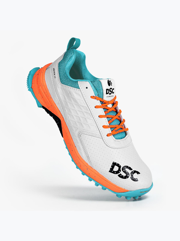 DSC Men White and Orange Jaffa 22 Cricket Shoes (3)