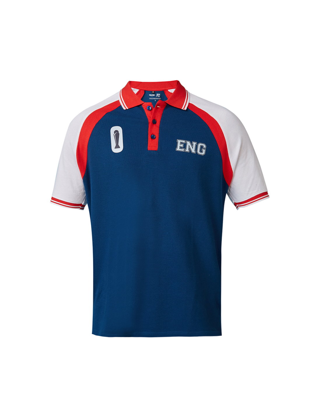 England ICC Champions Trophy 2025 Men Navy Blue and White Printed Colorblocked Half Sleeves Polo Collar Cotton T-Shirt (7)