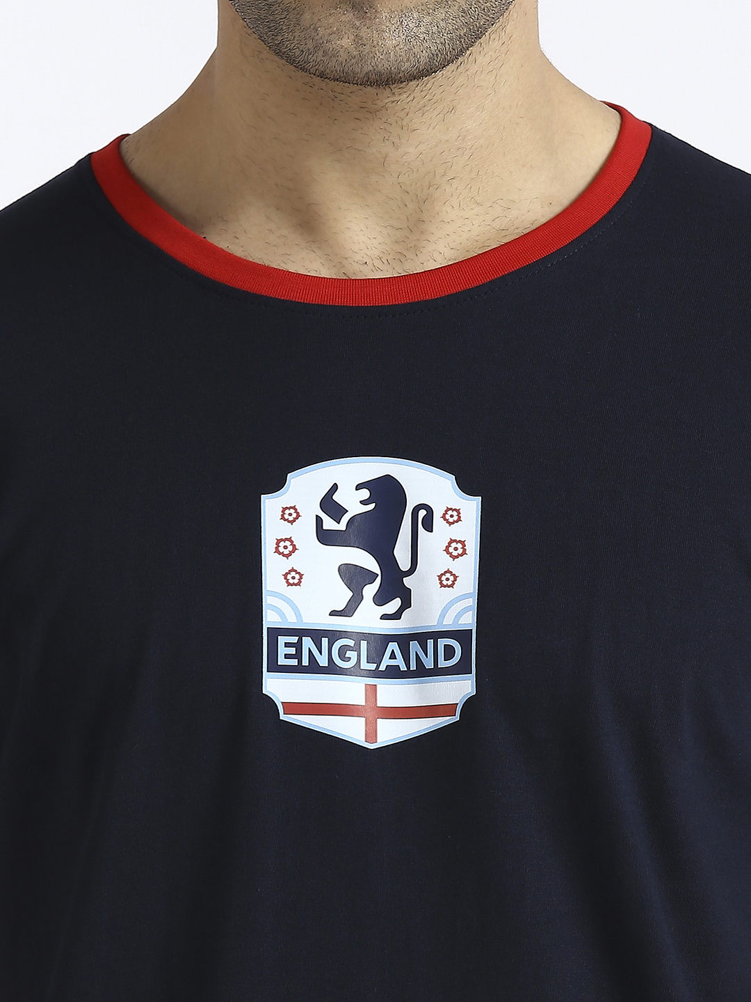 England Men Blue Printed Round Neck Cotton T-shirt (5)