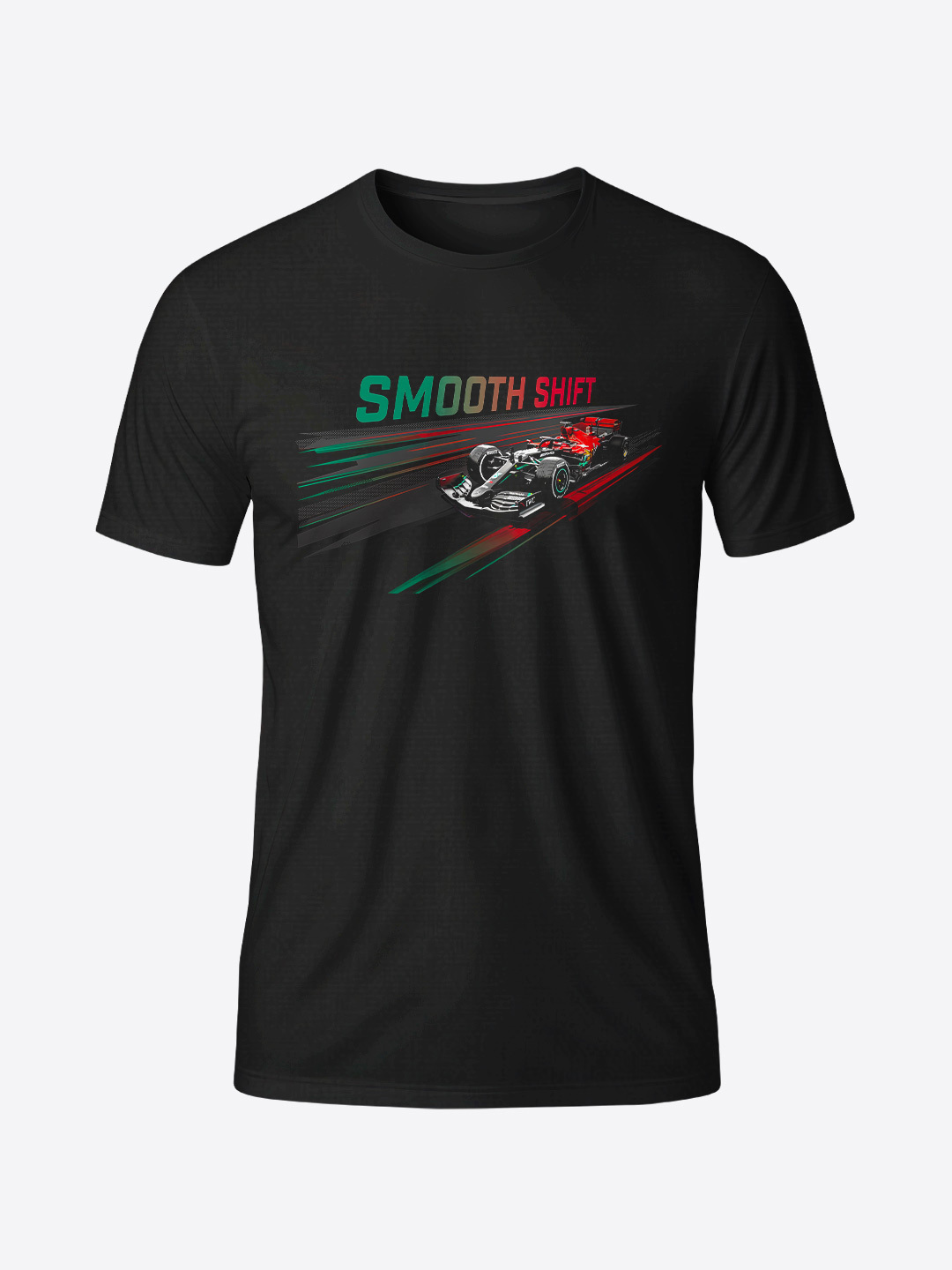 Fancode Men Black Printed Half Sleeves Round Neck Hamilfan Racing T-Shirt (1)