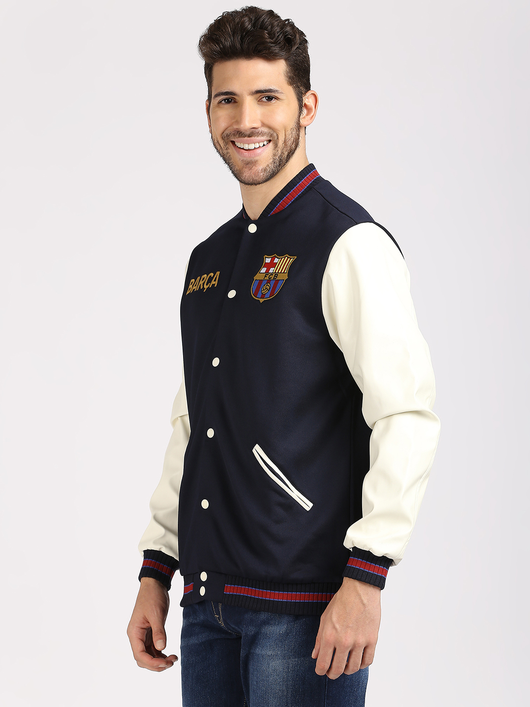 FC Barcelona FC Barcelona: Letterman Jacket - Navy (2)