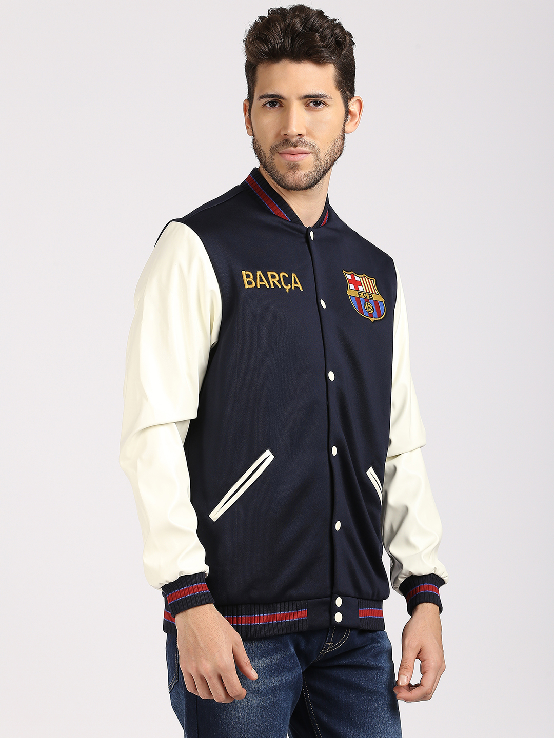 FC Barcelona FC Barcelona: Letterman Jacket - Navy (3)