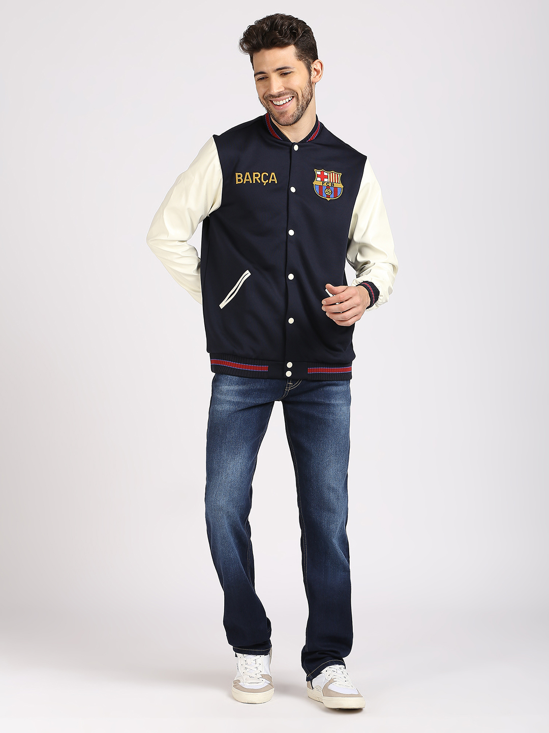 FC Barcelona FC Barcelona: Letterman Jacket - Navy (6)