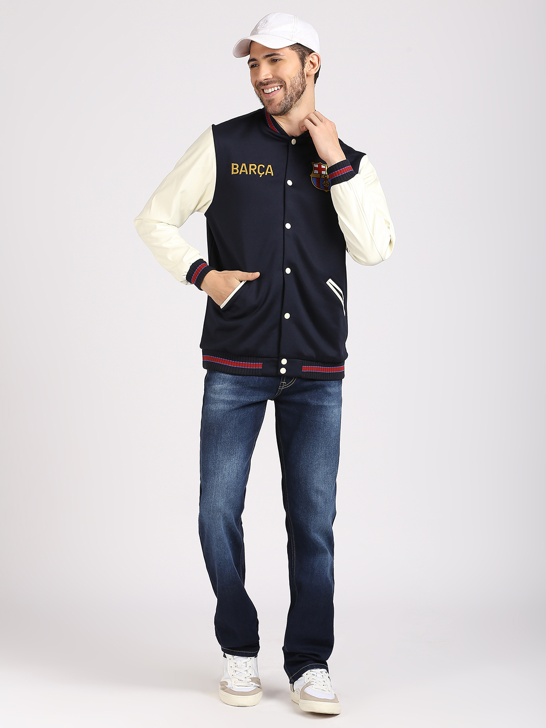 FC Barcelona FC Barcelona: Letterman Jacket - Navy (7)