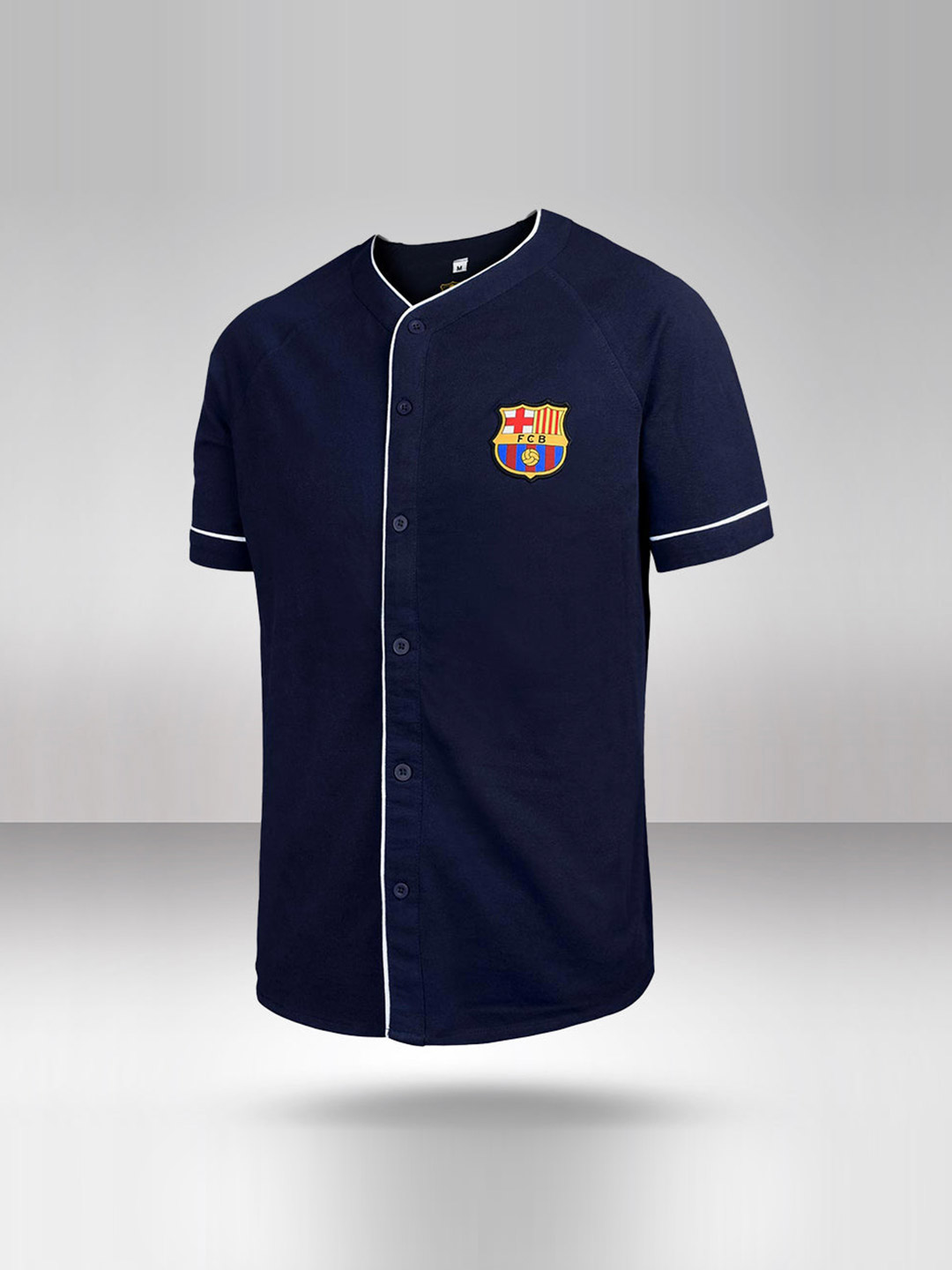 FC Barcelona FC Barcelona Men Baseball Foity Navy T-Shirt (1)