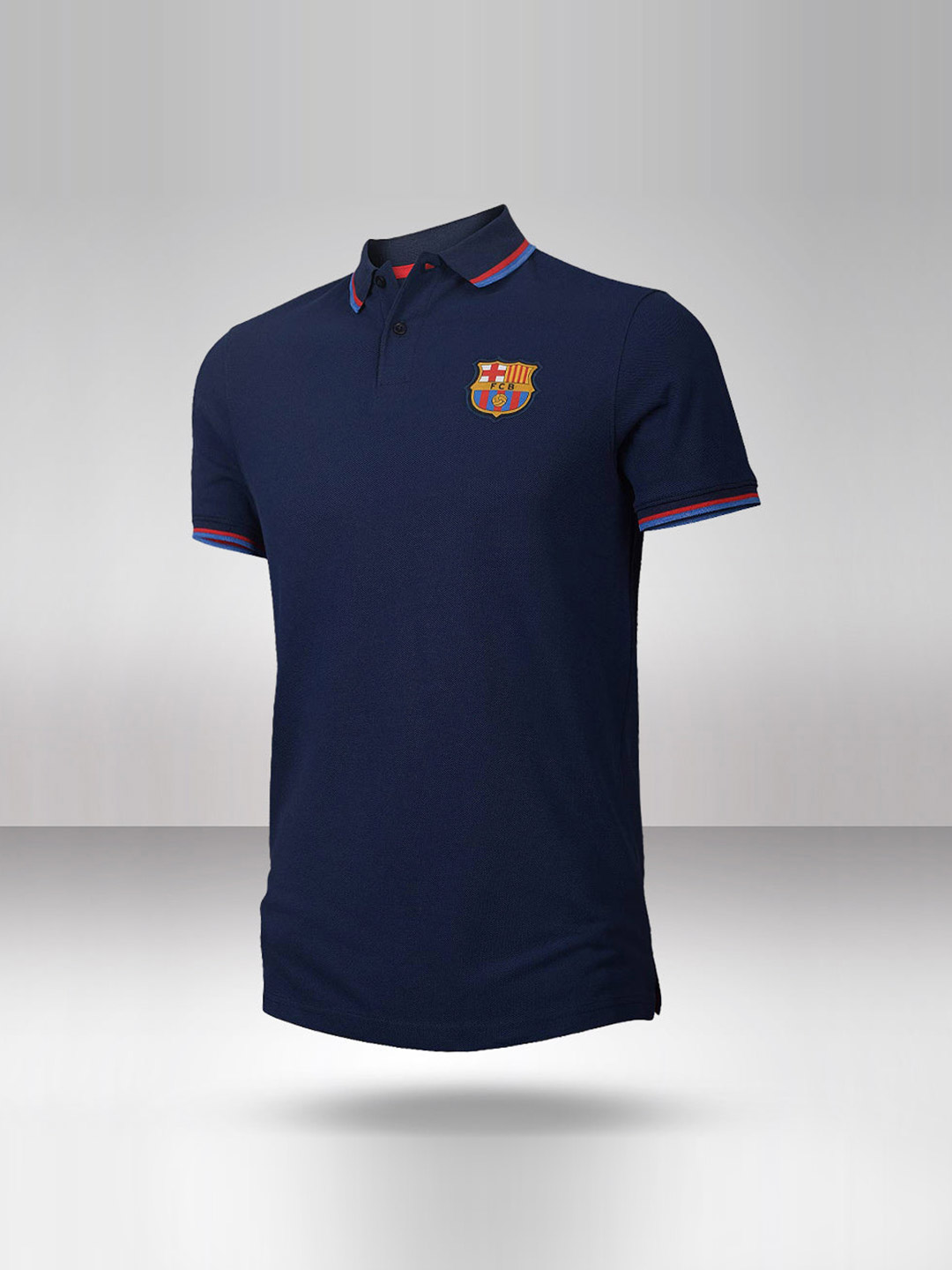 FC Barcelona FC Barcelona Men Classic Navy Regular Polo T-Shirt (1)